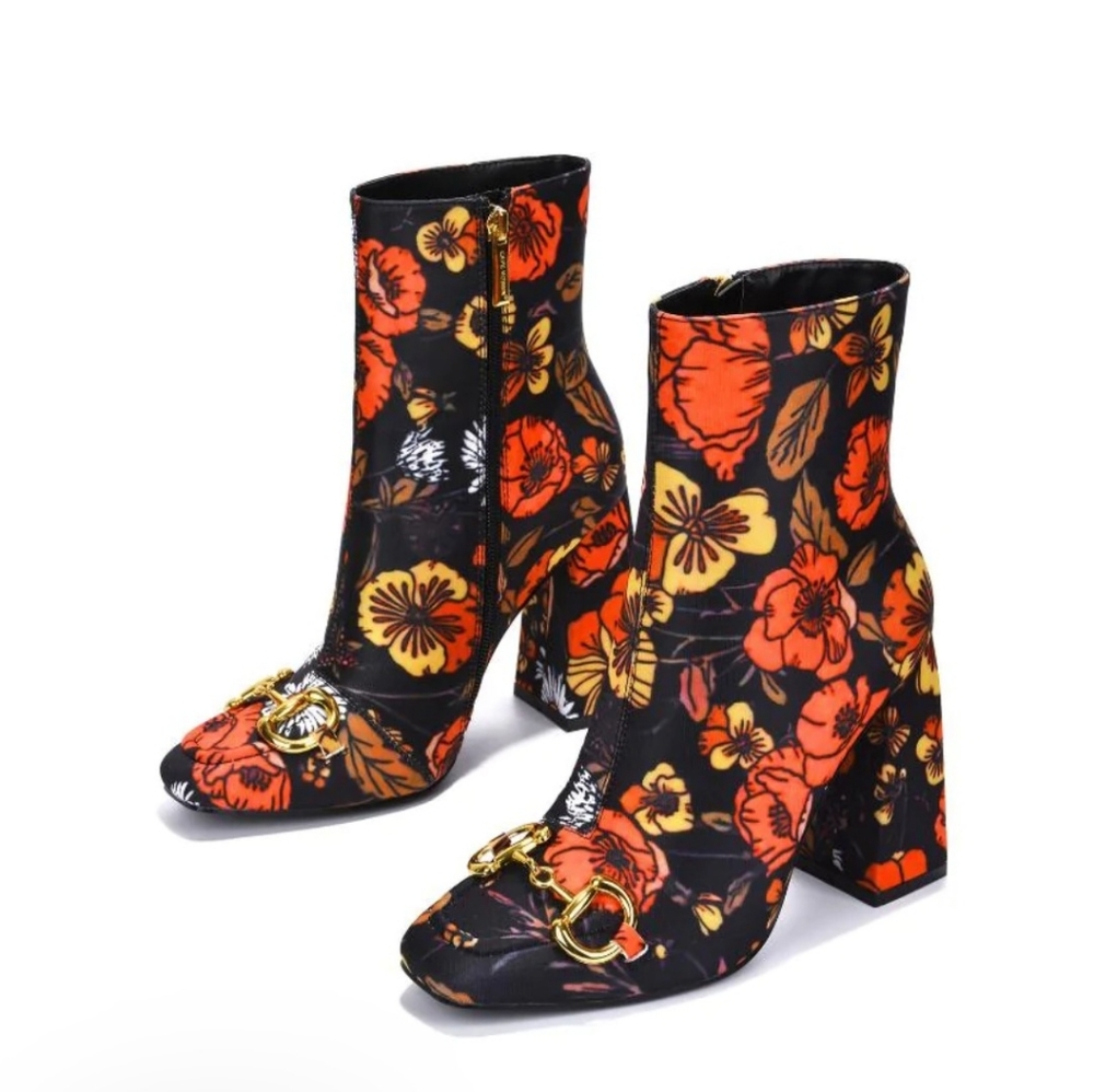 Floral Ankle Boots